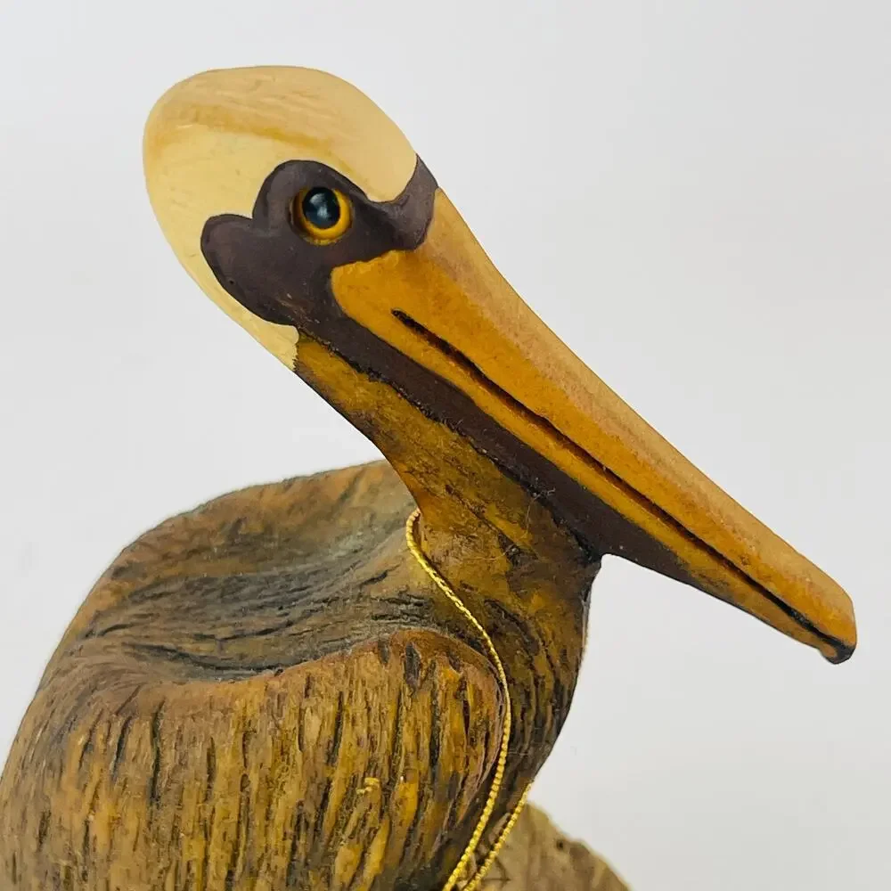 Wood Carved Pelican 4” Timely Art by Scott Janson